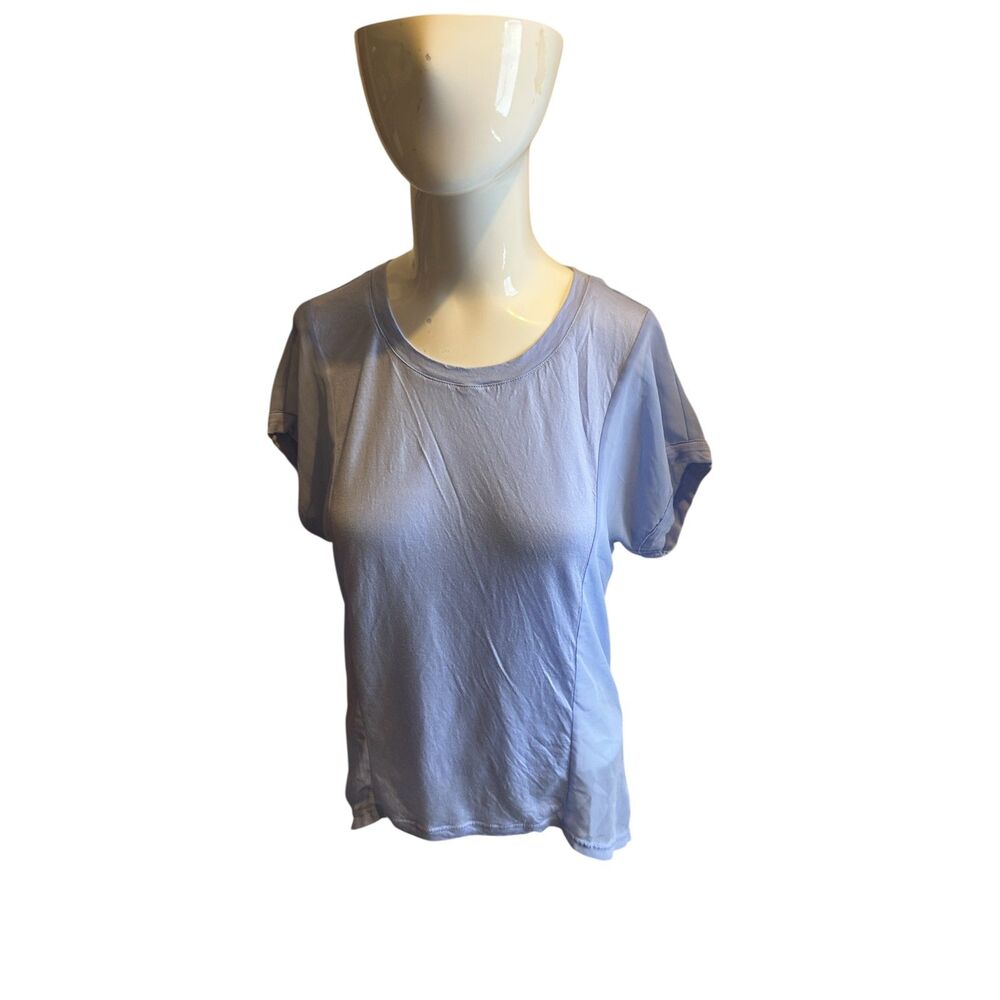 Forever 21 Sheer Top For Women Short Sleeves Sz S Crew Neck Blue
